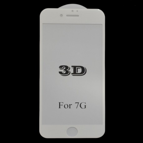Защитное стекло 3D Glass Rock iPhone 7G White (Белый) Перед