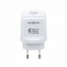 Мережевий зарядний пристрій Moxom KH-31Y 2в1 Fast Charg QC 3.0 USB 2.4 A — V8 (Micro USB) 1 м