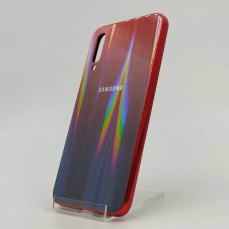 Gradient Glass Case Samsung A50 wine-colored