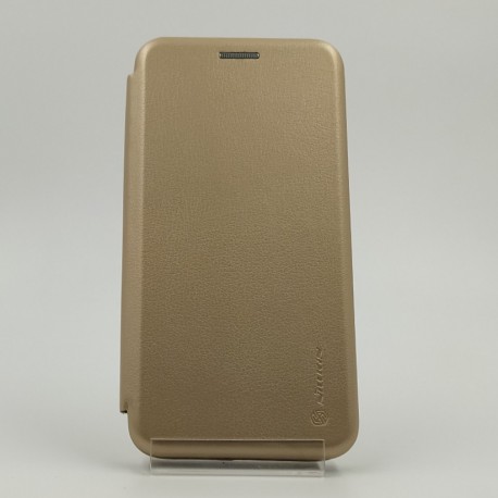 Кожаный противоударный чехол-книжка Nillkin Samsung Galaxy J3 2016 J310/J320 Gold (Золотой)