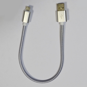 Перехідник USB — Micro USB 0.2 м обплетення Silver (Срібний)