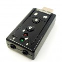Внешняя USB звуковая карта стерео с пультом управления