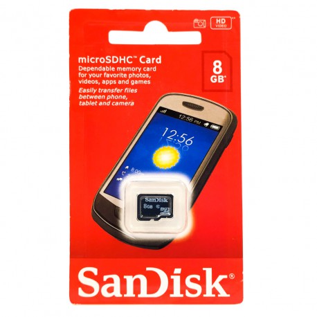 Карта памяти microSD SanDisk 8 Gb 4 Class