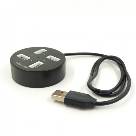 Хаб USB 2.0 Round P-1703 (4 порта) Black (Черный)