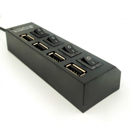 Хаб USB 2.0 с питанием/с выключателями (4 порта)
