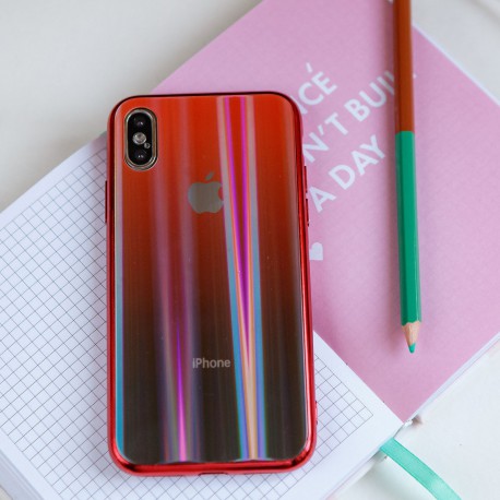 Gradient Glass Case Iphone X wine-colored