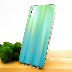Стеклянный чехол Gradient case Xiaomi Redmi9a aquamarine