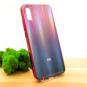 NEW Gradient Glass Case Xiaomi Redmi9a wine-colored