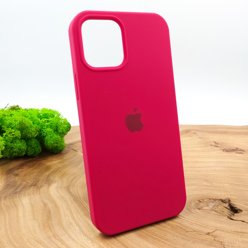 NEW SILICONE CASE IPHONE 12(6.1) Rose Red