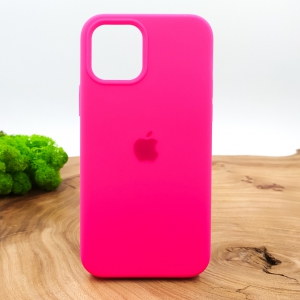 Оригінальний матовий чохол-накладка Silicone Case IPHONE 12 (6.1) Raspberries