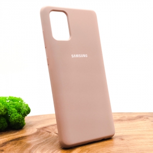 Оригинальный матовый чехол-накладка Silicone Case Samsung A71 Matte Pink
