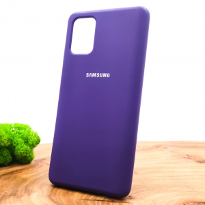Оригинальный матовый чехол-накладка Silicone Case Samsung A71 Purple