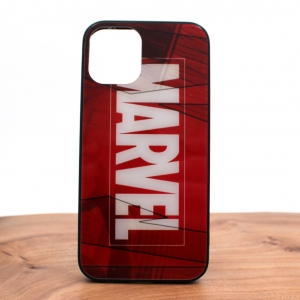 Скляний ударостійкий чохол з принтом Marvel для Iphone 12 (5.4)