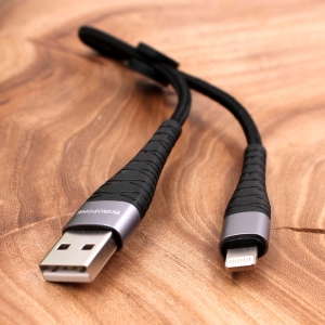 USB-кабель у нейлоновому обплетенні 0.25m Lightning Borofone BX32