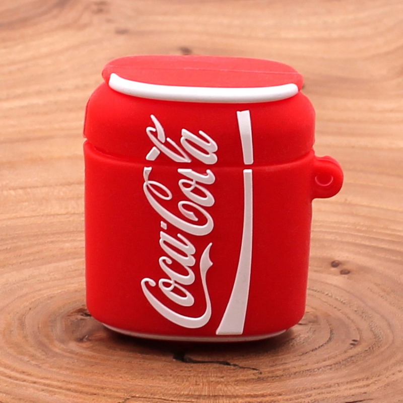 Ударопрочный силиконовый чехол для Apple AirPods Coca-Cola