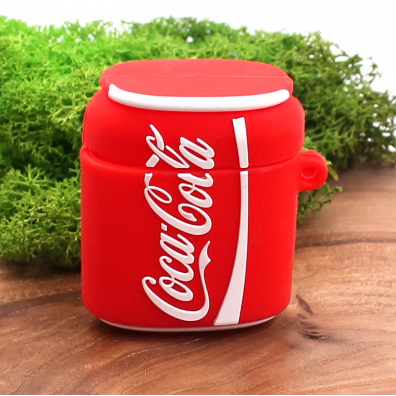 Ударопрочный силиконовый чехол для Apple AirPods Coca-Cola