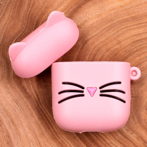 Ударопрочный силиконовый чехол для Apple AirPods Toy Cat Pink