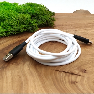 Сверхпрочный силиконовый USB кабель HOCO X21 Micro USB 2m White