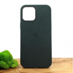 Оригінальний шкіряний чохол-накладка Molan Leather Case for Apple iPhone 12 Pro Max Pine green