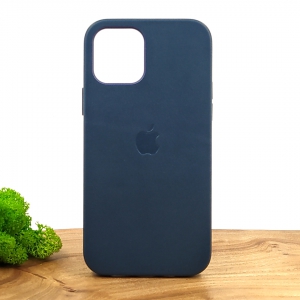 Оригинальный кожаный чехол-накладка Molan Leather Case for Apple iPhone 12 Pro Blue