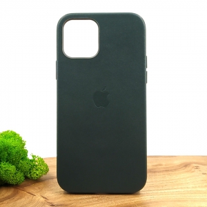 Оригінальний шкіряний чохол-накладка Molan Leather Case for Apple iPhone 12 Pro Pine green