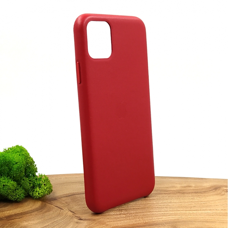 Оригинальный кожаный чехол-накладка Molan Leather Case for Apple iPhone 11 Pro max Red