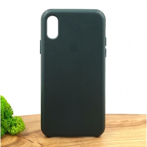 Оригінальний шкіряний чохол-накладка Molan Leather Case for Apple iPhone XS Pine green