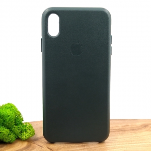Оригінальний шкіряний чохол-накладка Molan Leather Case for Apple iPhone XS Max Pine Green