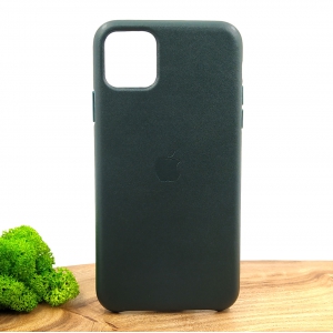 Оригинальный кожаный чехол-накладка Molan Leather Case for Apple iPhone 11 Pro max Pine green