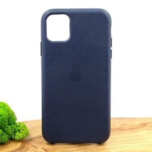 Оригинальный кожаный чехол-накладка Molan Leather Case for Apple iPhone 11 Blue