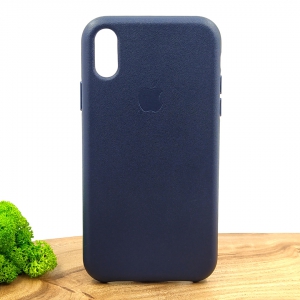 Оригинальный кожаный чехол-накладка Molan Leather Case for Apple iPhone XR Blue