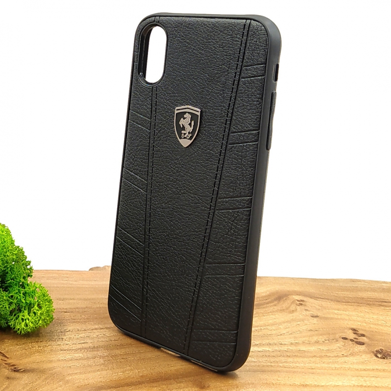 Чехол-накладка TOTU LEATHER CASE Ferrari design для Iphone Xs