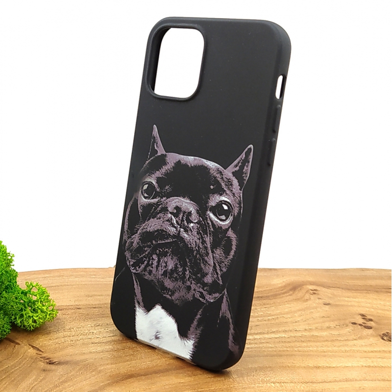 Люминесцентный чехол накладка LUXO Dog силиконовый для Iphone 12/12 Pro Black