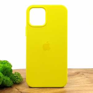 Оригінальний матовий чохол-накладка Silicone Case IPHONE 12(6.1) Brillianty Yellow