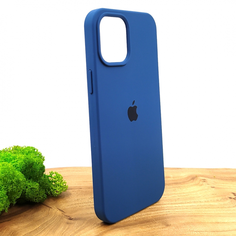 Оригинальный матовый чехол Silicone Case для IPHONE 12 Pro Max (6.7) Blue Cobalt