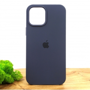 Оригінальний матовий чохол-накладка Silicone Case для IPHONE 12 Pro Max (6.7) Navy Storm