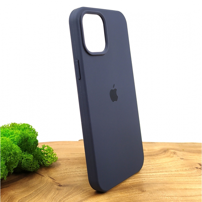 Оригинальный матовый чехол-накладка Silicone Case для IPHONE 12 Pro Max (6.7) Navy Storm