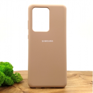 Оригінальний матовий чохол-накладка Silicone Case Samsung S20 Ultra Matte Pink