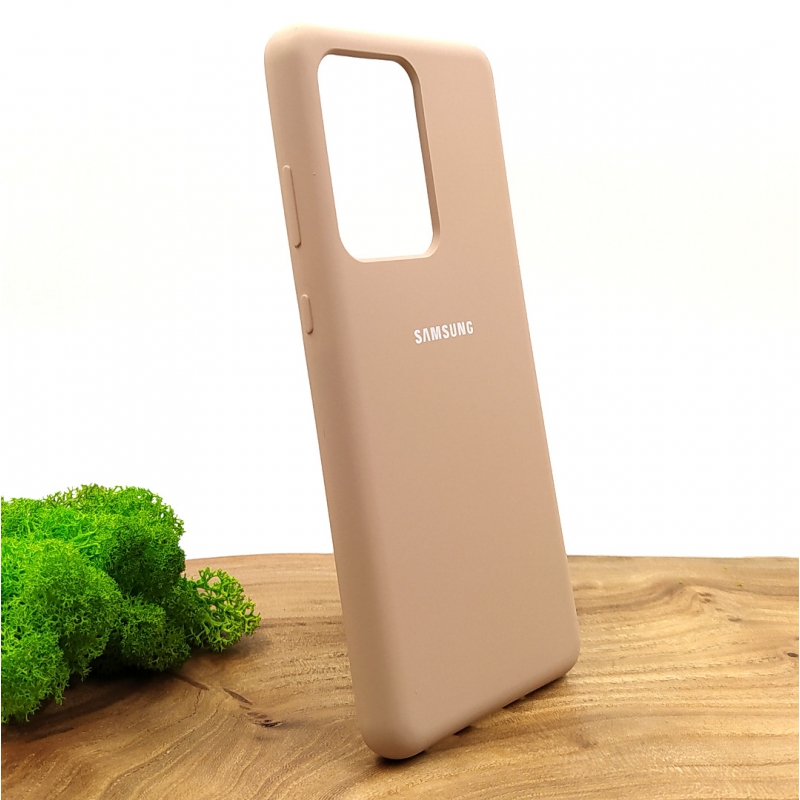 Оригинальный матовый чехол-накладка Silicone Case Samsung S20 Ultra Matte Pink