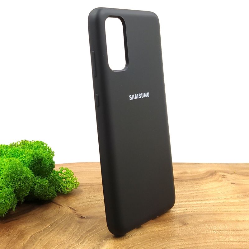 Оригинальный матовый чехол-накладка Silicone Case для Samsung S20 Black