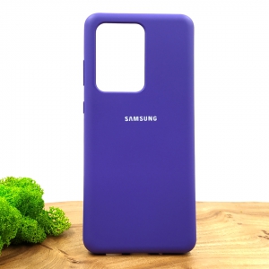 Оригінальний матовий чохол-накладка Silicone Case для Samsung S20 Ultra Purple