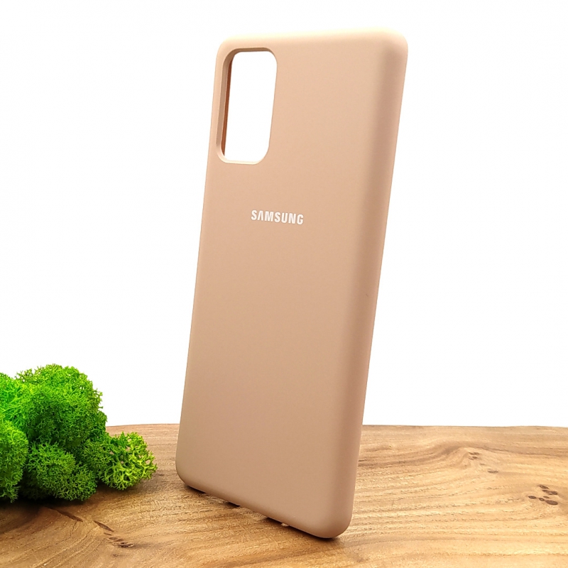 Оригинальный матовый чехол-накладка Silicone Case для Samsung S20+ Matte Pink