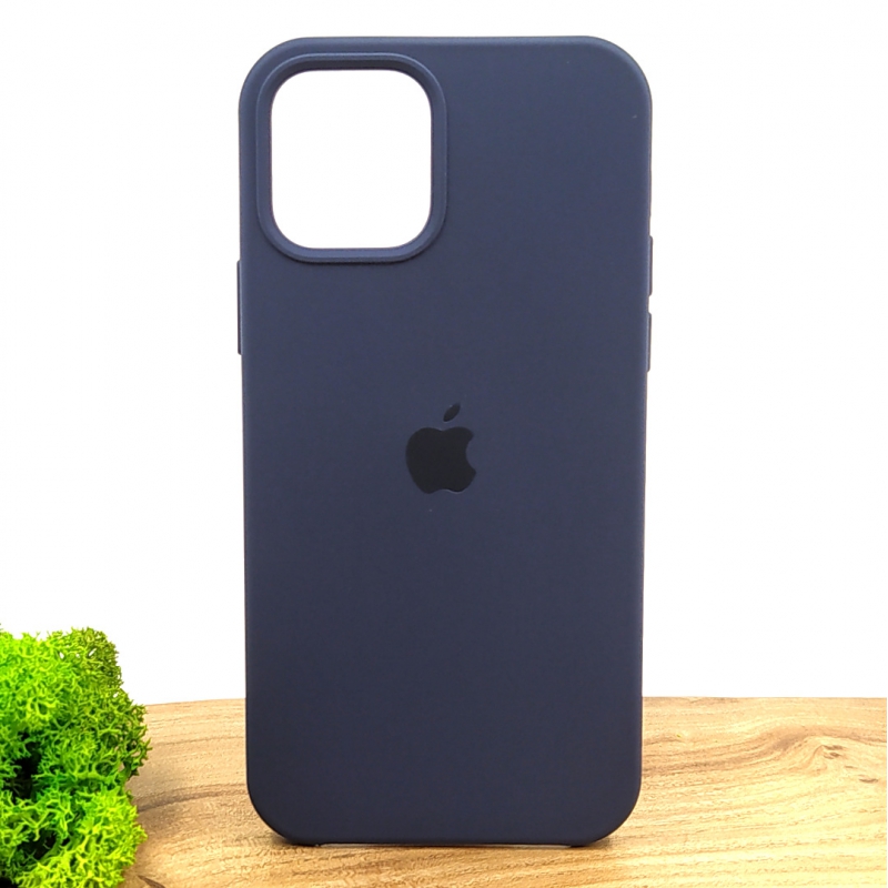 Оригинальный матовый чехол Silicone Case IPHONE 12/12 Pro (6.1) Navy Storm