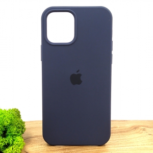 Оригинальный матовый чехол-накладка Silicone Case IPHONE 12/12 Pro (6.1) Navy Storm