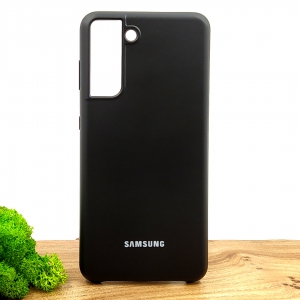 Оригинальный матовый чехол Silicone Case Samsung S21 Black