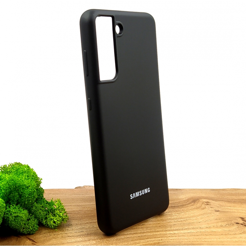 Оригинальный матовый чехол Silicone Case Samsung S21 Black