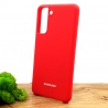 Оригинальный матовый чехол Silicone Case Samsung S21 Red