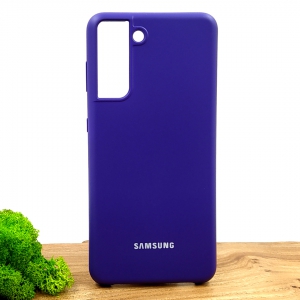 Оригінальний матовий чохол-накладка Silicone Case Samsung S21 Purple