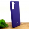 Оригинальный матовый чехол Silicone Case Samsung S21 Purple