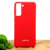 Оригинальный матовый чехол-накладка Silicone Case Samsung S21+ Red